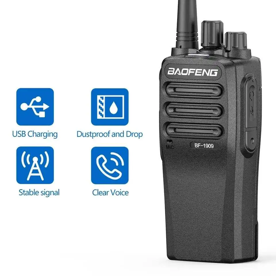 Baofeng AD-1909 IP67 Digital/Analog DMR Walkie Talkie with 5W UHF 400-470 MHz 199 Channel FM Two Way for Radio for Sports
