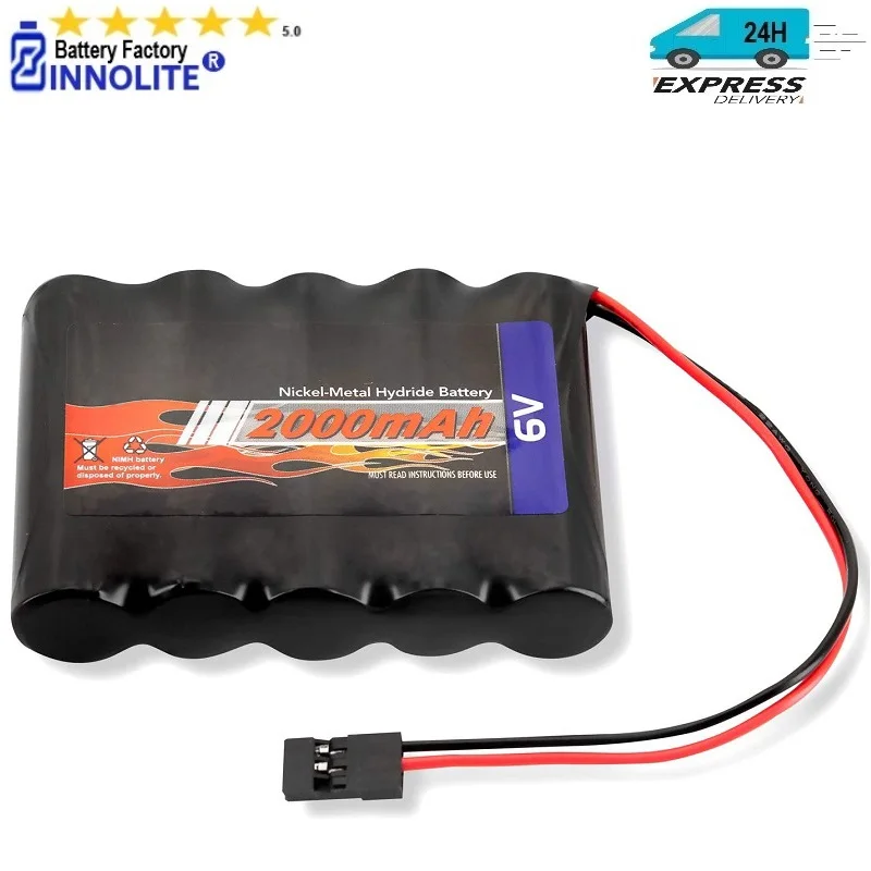 NiMH 6V High Capacity Receiver RX Battery Rechargeable for RC Airplanes , RC Aircrafts and More with Hitec Connectors