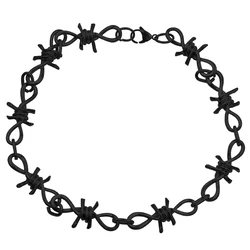 Black Hip-hop Gothic Punk Style Unisex Necklace Women Barbed Thorns Chain Choker Gifts