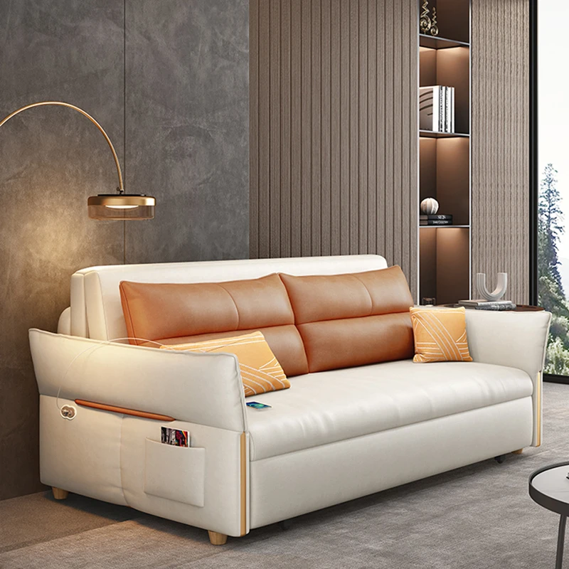 USB Electric Soft Couches Simple Square Comfortable Balcony Nordic Sofa Bed Modern Designer Divano Letto Living Room Furniture