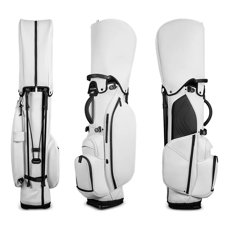 PLAYEAGLE Golf Stand Bag For Men Women PU Leather Portable Golf Bag With Brace Bracket Hold Full Set Golf Clubs Golf Rack Bag