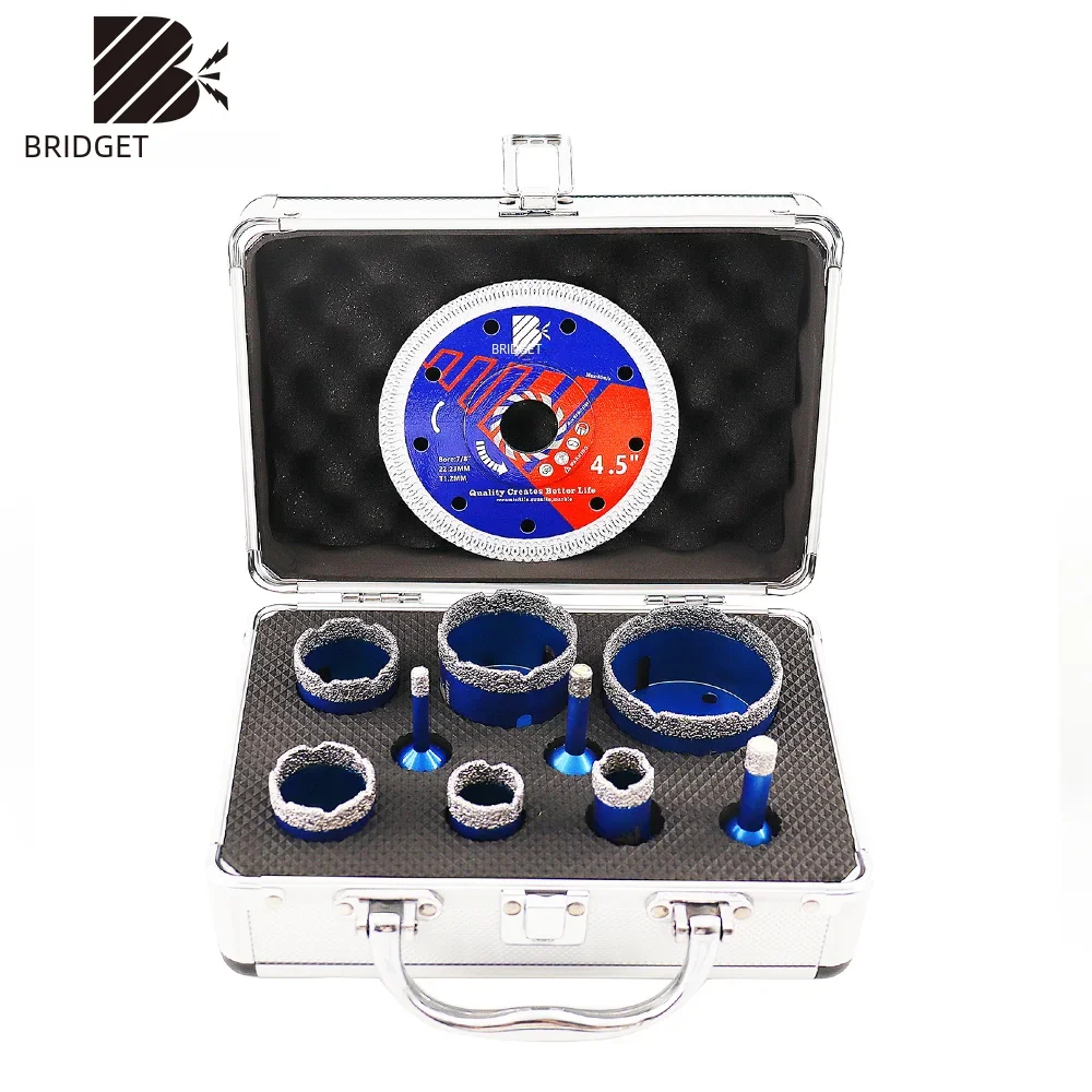 BRSCHNITT 10pcs Diamond Drilling Bits Kit Tile Cutter for Drilling Ceramic Marble Granite, 58 11 Thread  Hole Saw