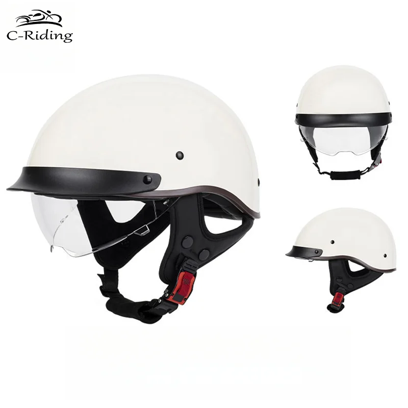 

2025 Hot Sale Retro Fashion Motorcycle Helmet Helmet Ride Half Scooter Helmet Motorcycle For Men And Women