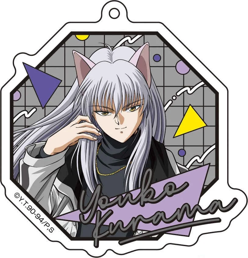 Charm Anime Fans Gifts Yu Yu Hakusho Acrylic Keychain Assembly HD Characte Hiei Kurama Yuusuke Urameshi Ornaments About 6cm