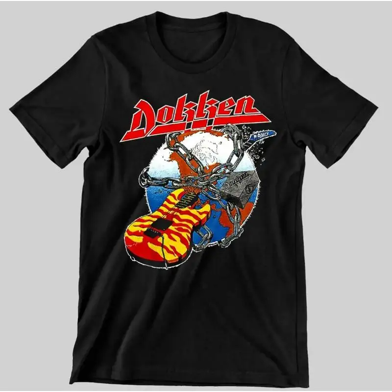 Vtg Dokken Band algodón negro todas las tallas camiseta Bl291