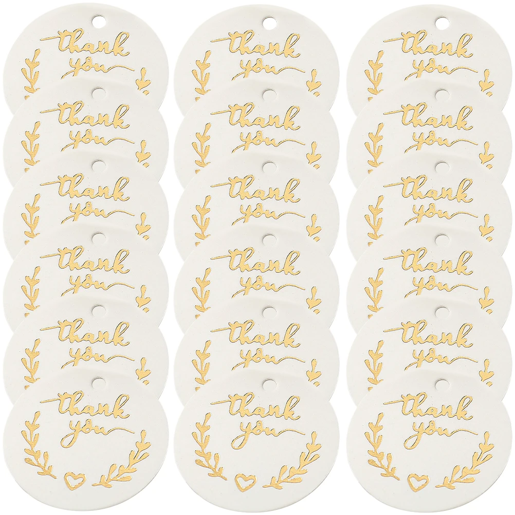 

100pcs Thank You Tags Lightweight Portable White Paper Creative Gift Labels for Party Wedding Home Crafts Decorations
