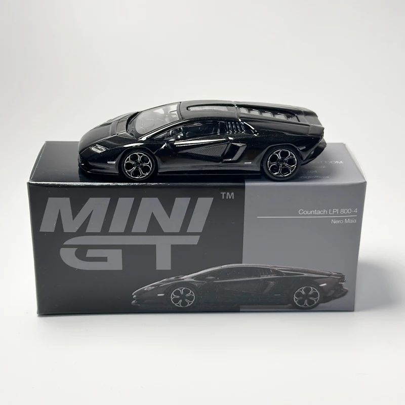 MINIGT 1:64 Countach LPI 800-4 Nero Maia Black Alloy car model 607