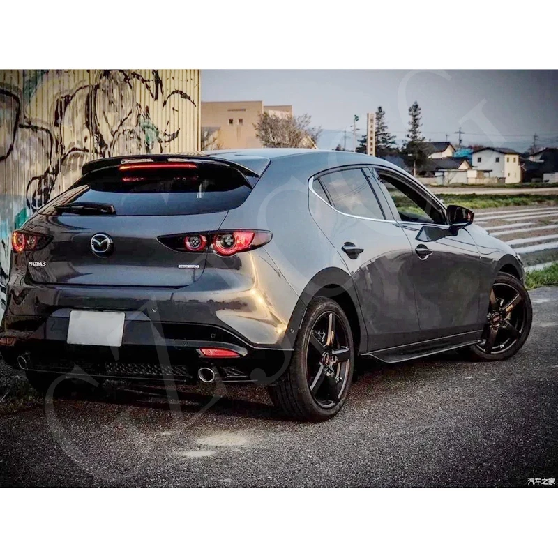 For Mazda 3 Axela Hatchback 2020 Car Styling FRP  Carbon Fiber Rear Spoiler Wing Tail Trunk Lid Cover Auto Decoration