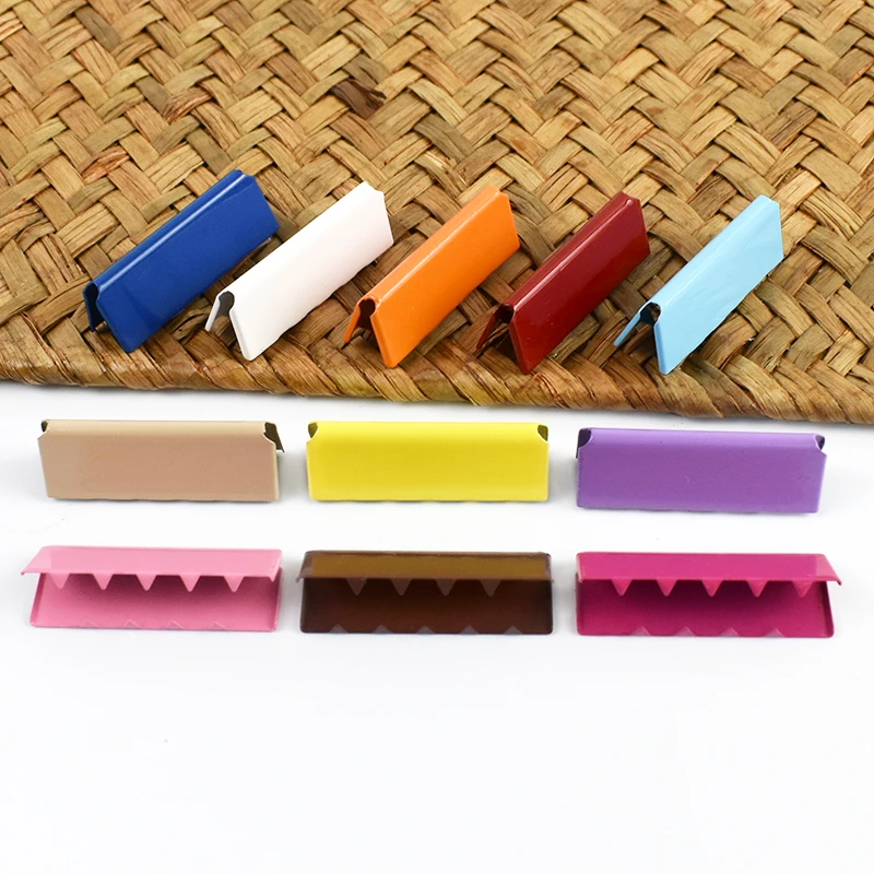 

20/30/50Pcs Meetee 25/32mm Colored Metal Clip Webbing Tail Clips Leather Buckle Zipper Closure End Stopper DIY Sewing Accessory