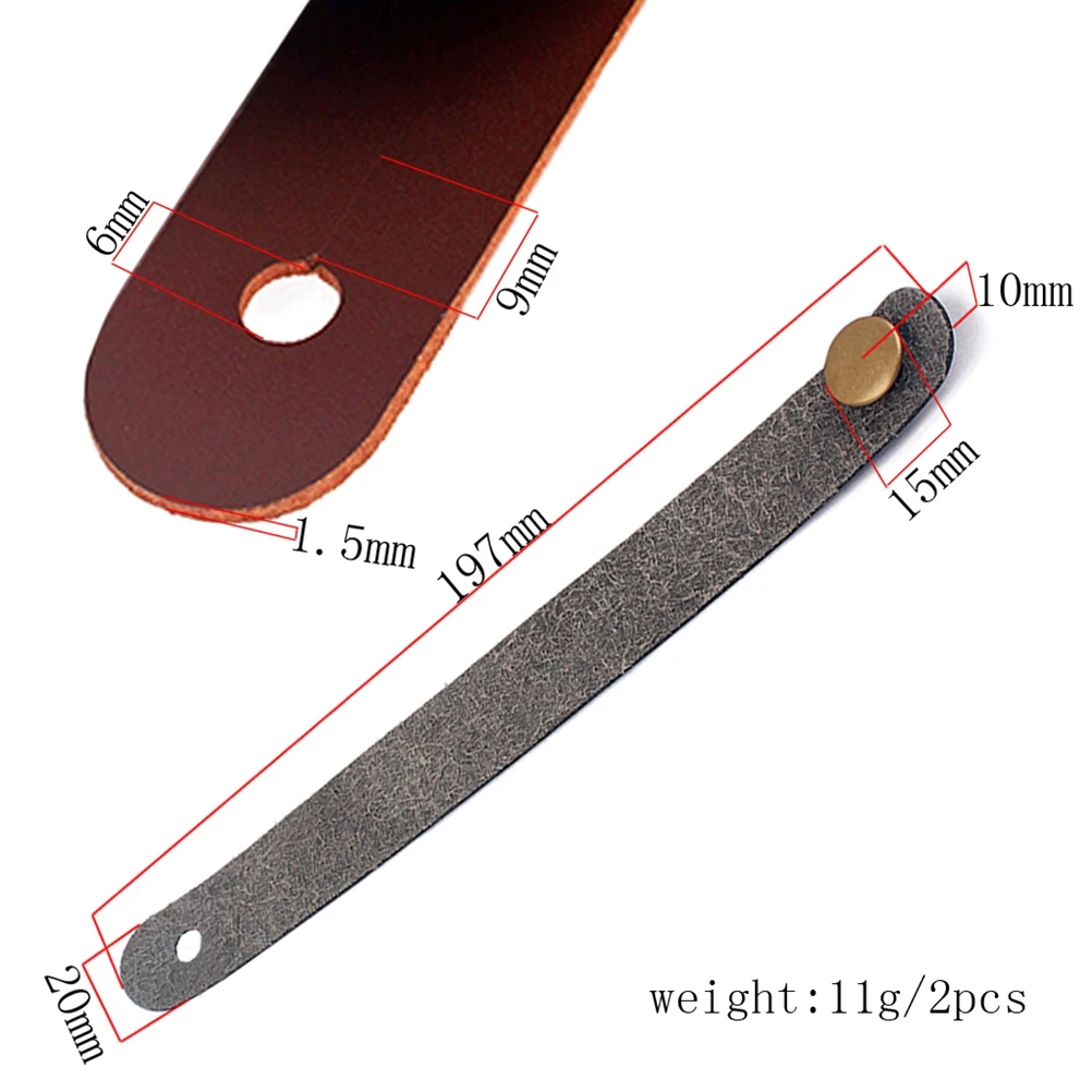 

2 pcs Headstock Strap Soft Synthetic Acoustic Guitar Strap Button For Bass Classical Mandolin Metal Fastener Lightweight