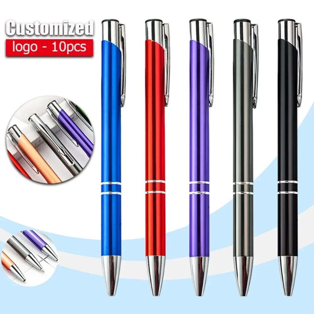 

10-100pcs Wholesale of New Metal Ballpoint Pens Free Customization of Logos High-quality Ball Pen Business Stationery Gift Pens