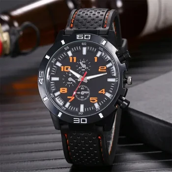 Relojes de cuarzo con fecha de marca para hombre, reloj de lujo para hombre, cronógrafo de Gel de sílice, reloj de pulsera deportivo para hombre, reloj Hodinky Masculino al por mayor