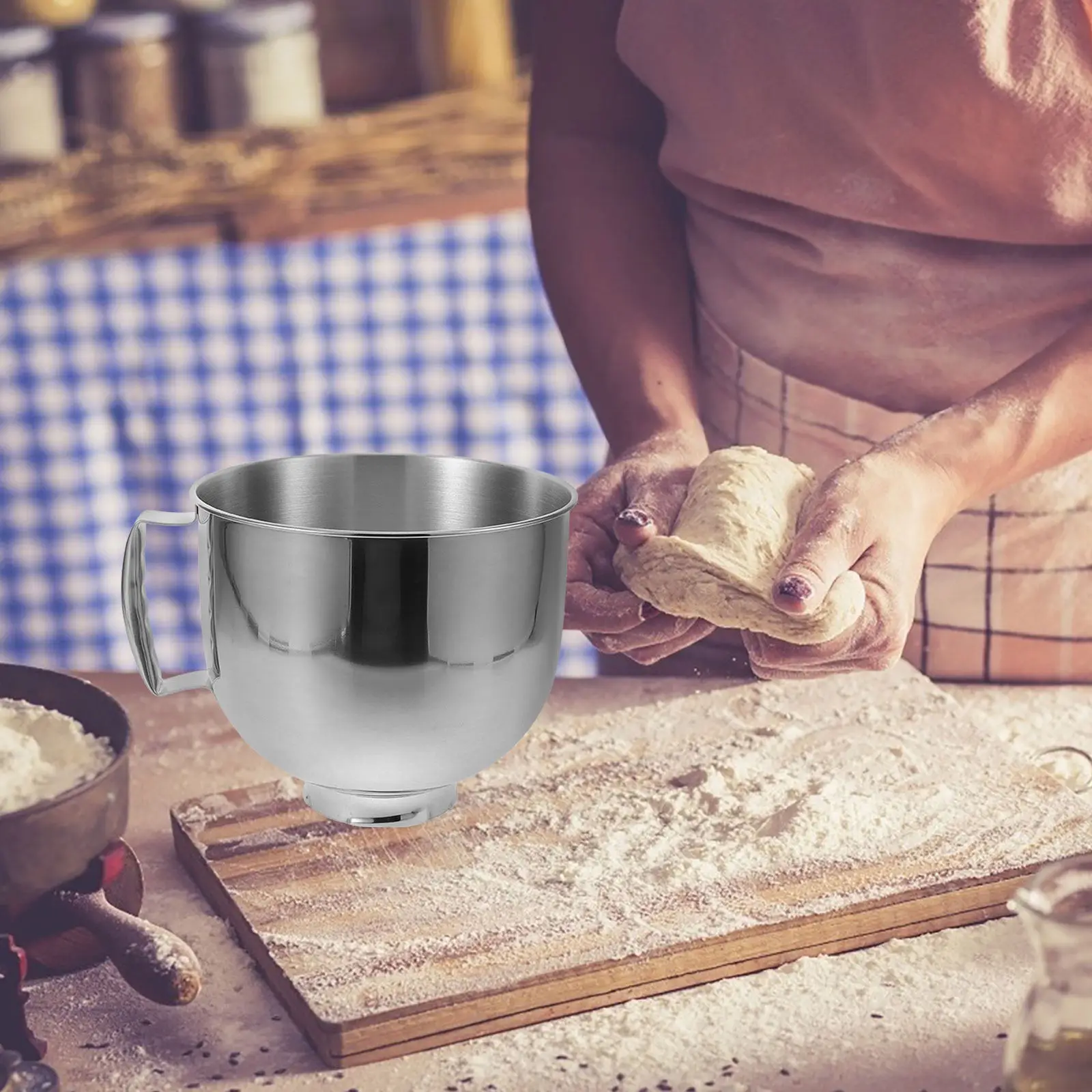 

Large Stainless Steel Deepened Mixing Bowl for Stand Mixer Rust Proof Heavy Duty Baking Dough Egg Mixing Kitchen Stainless Steel