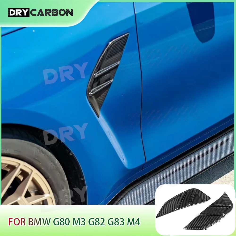 

Dry Carbon Fiber Front Bumper Side Fender Air Vent Covers Trims For BMW G80 M3 G82 G83 M4 2021+ Side Fender Air Trims FRP