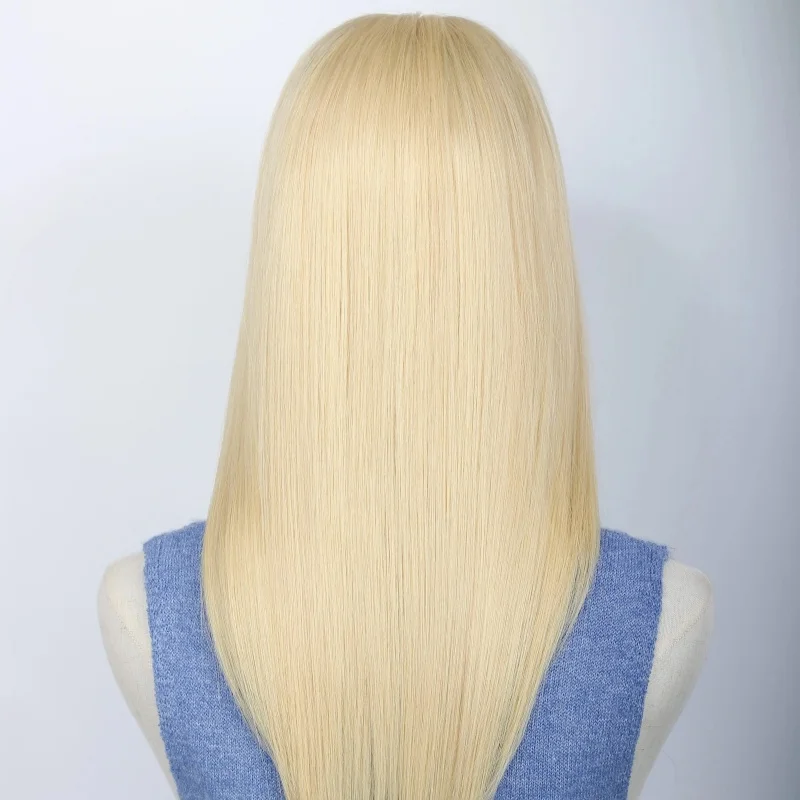 Soft Glueless 24'' Silky Straight 613# Blonde 6x6 Silk Base Jewish 100% Human Hair Wig Baby Hair European Hair Preplucked