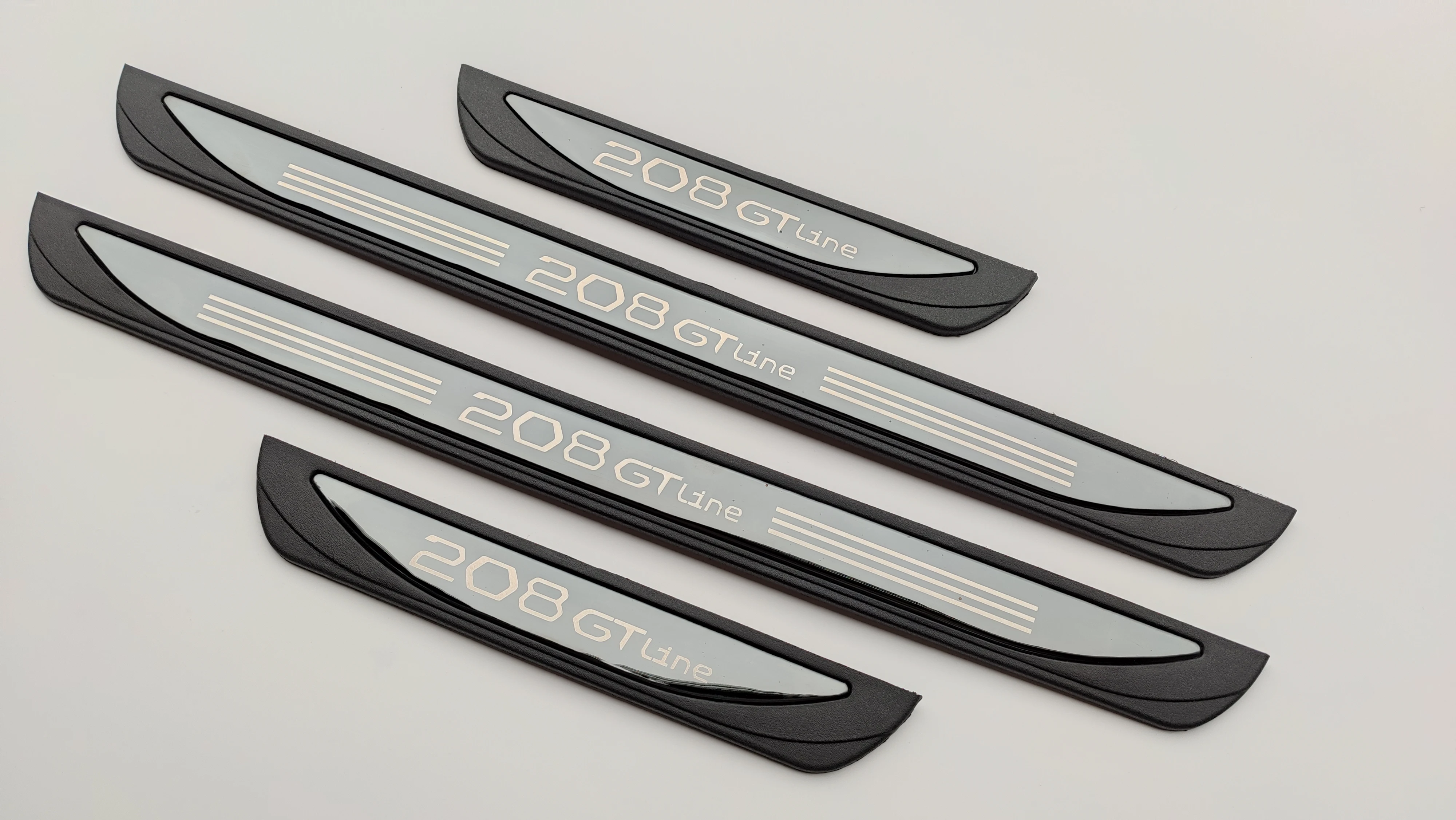 For Peugeot 208 GT LINE Car Accessories Door Sill Protector Scuff Plate Trim external Pedal Styling Sticker 2020 2021 2022 2023