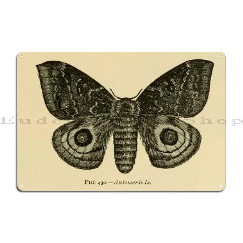 Io Moth Metal Sign Poster Pub Painting Wall Decor Custom Wall Decor Tin Sign Poster