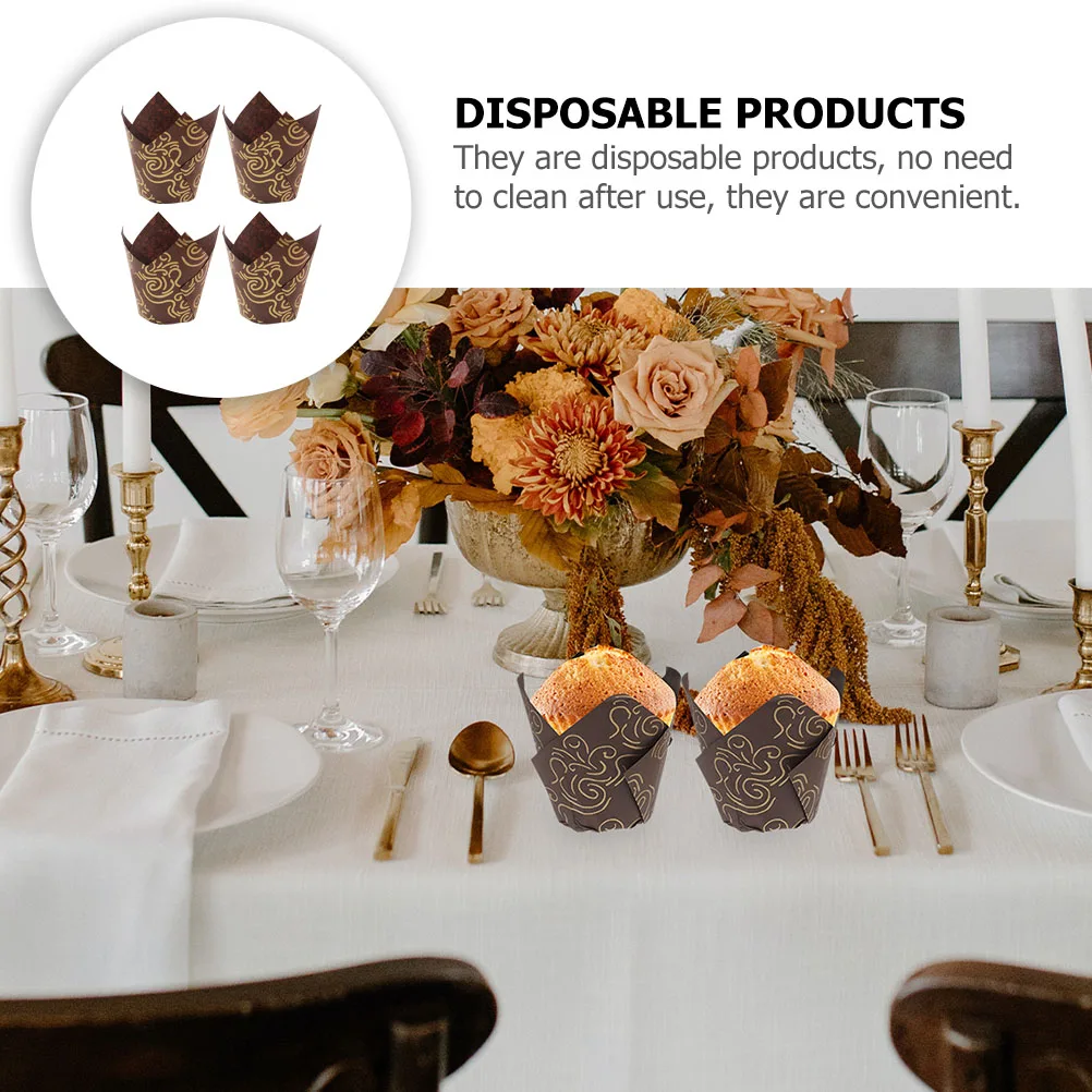 

100pcs Cake Paper Baking Cups Disposable Cupcake Cups Non-Stick For Home Diy Cake Decoration (Bakeware Supply)
