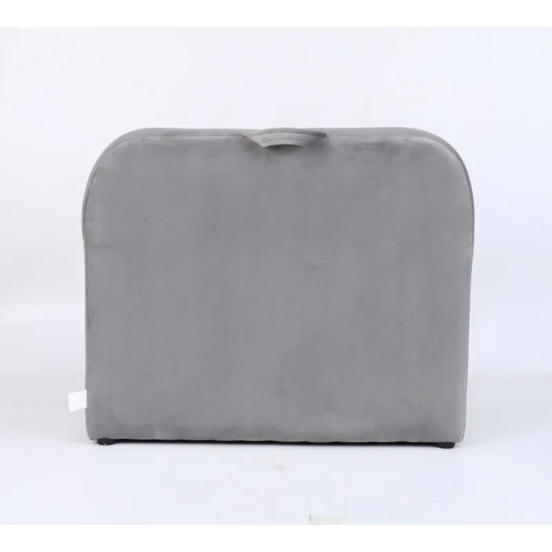 كرسي بذراعين للأطفال باللون الرمادي العصري - أريكة أطفال من القطيفة الناعمة مع مساند للذراعين ومقعد فردي صغير مناسب لغرفة اللعب وغرفة النوم #2