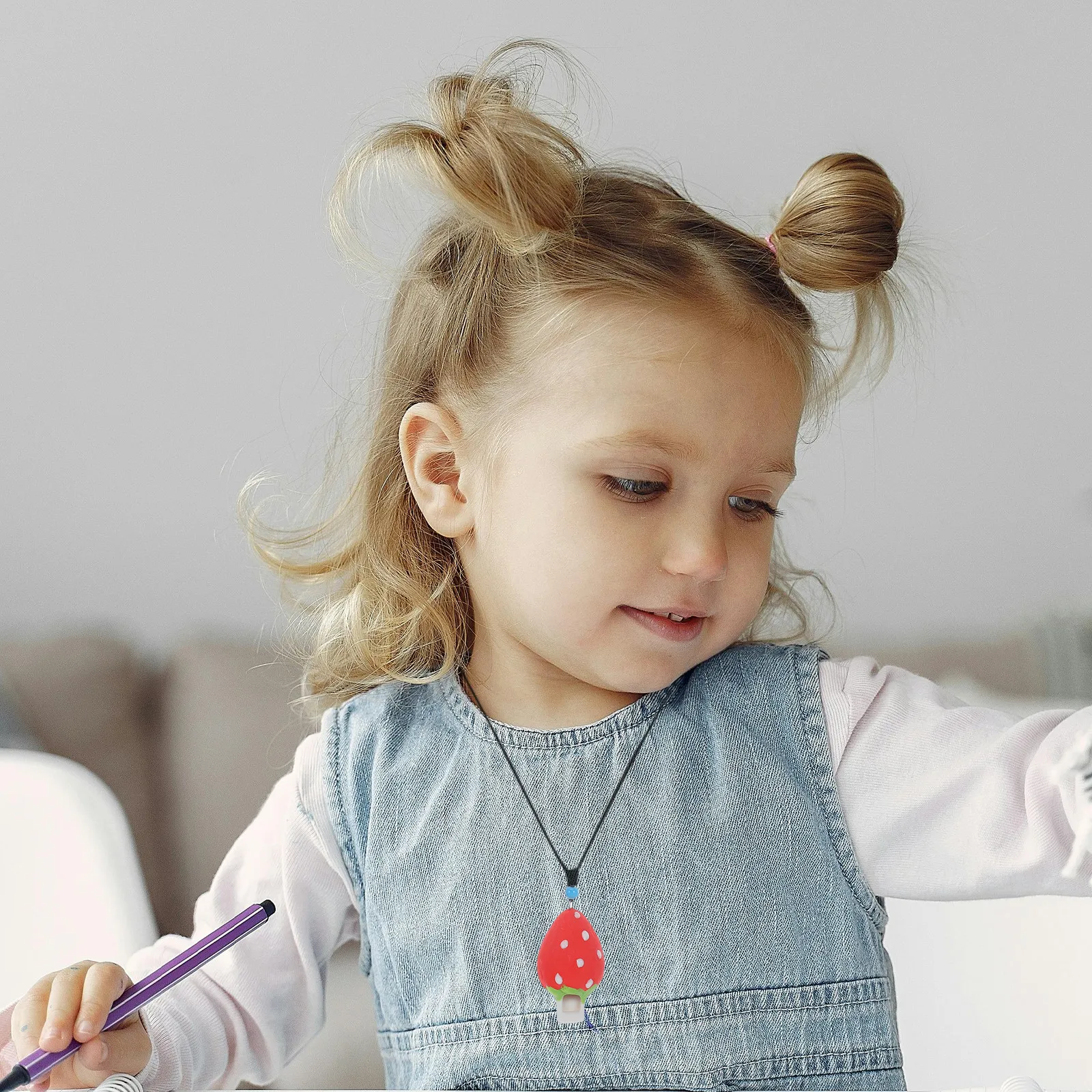 

3Pcs Strawberry Ceramic Whistle Necklace for Kids Safe Smooth Musical Instrument Encourages Early Development Birthday Party