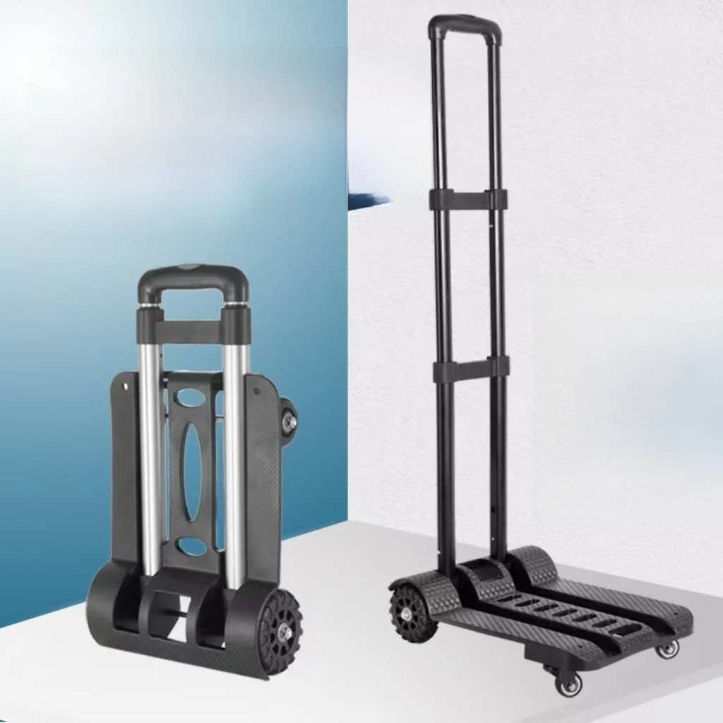 静音四輪ポータブル手引きショッピングカート折りたたみ式耐荷重野菜購入用プルロッドカート家族用収納ツール