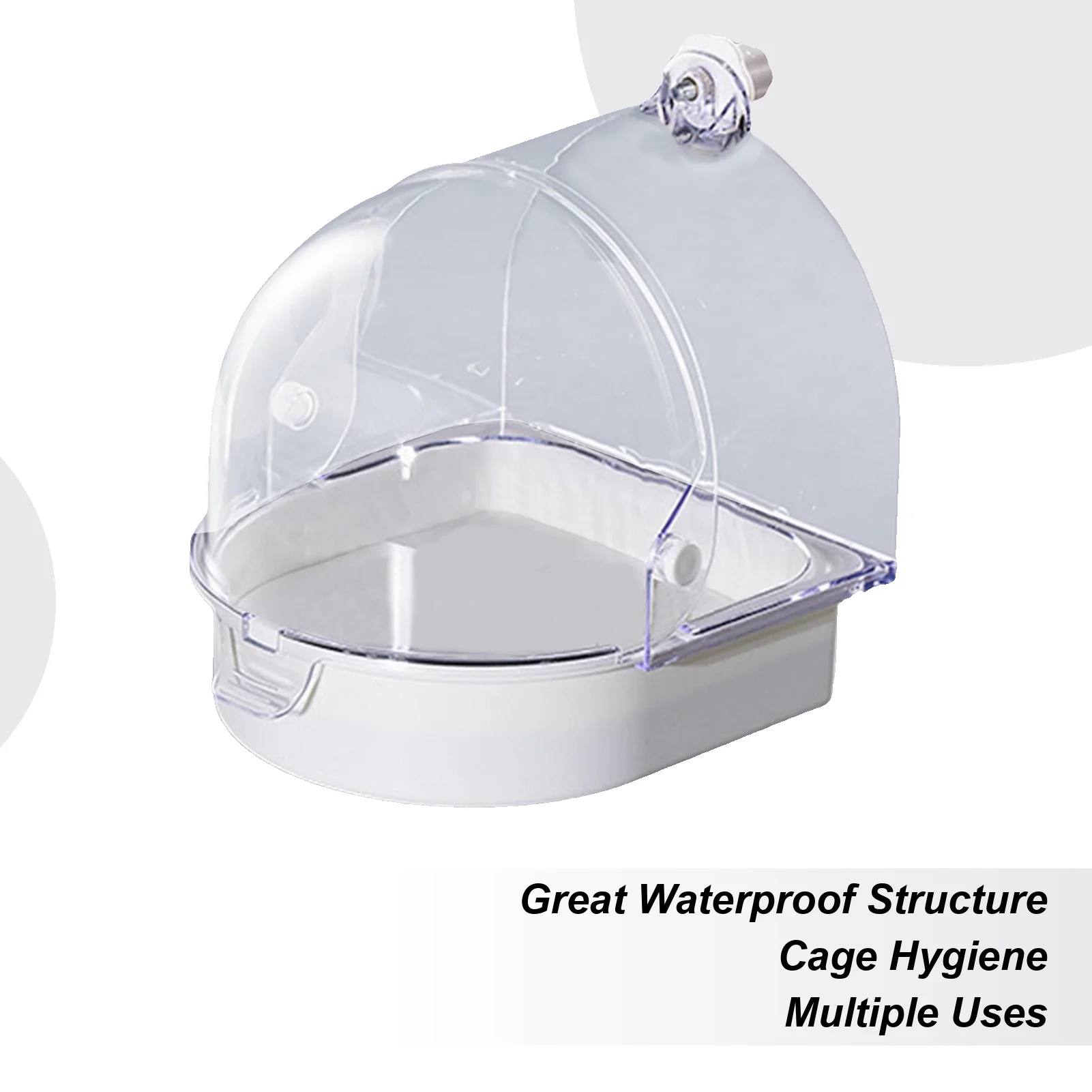 

Cage Bird Bath Feeder Nest Shower Box Splashproof Transparent Parrot Bath For Cage For Indoor Window Cockatiel Conure Canary