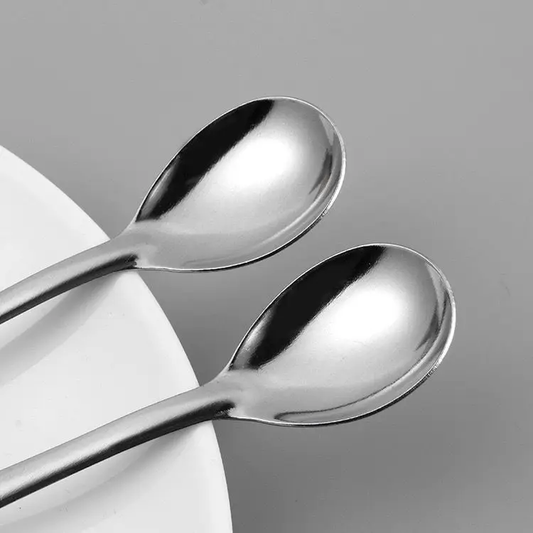 Silver Long Handle Stirring Dessert Spoons Stainless Steel Coffee Spoon Dessert Seasoning Tools Home Kitchen Accessories view 3