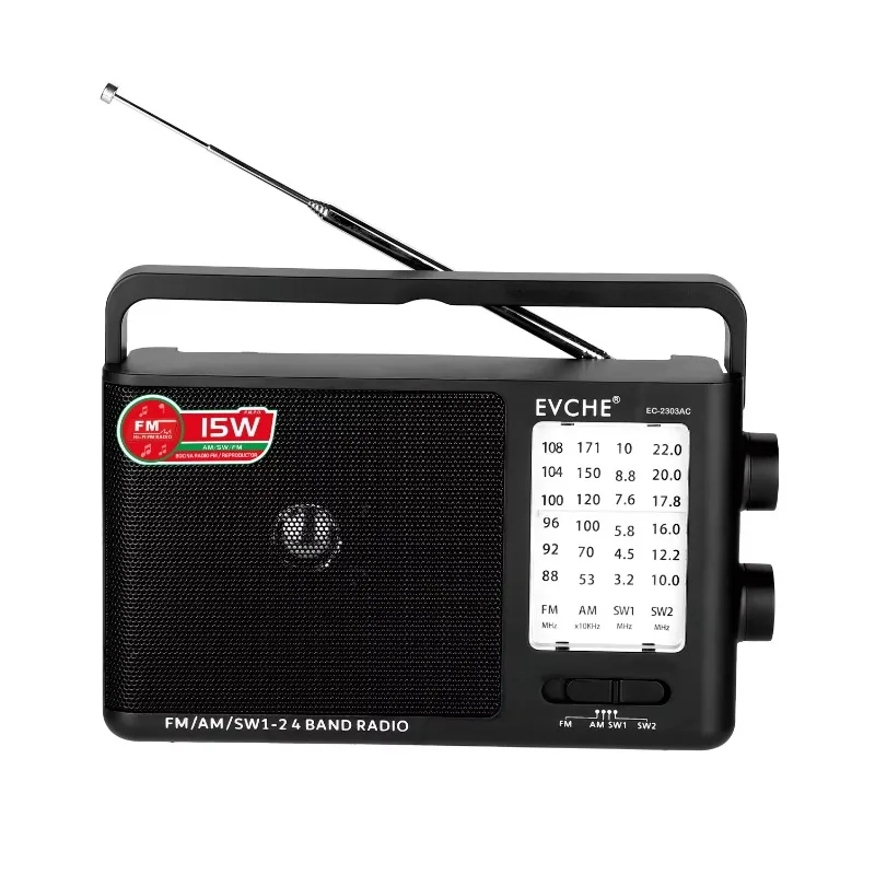 RTS Factory Retro Style Portable Radio with Handle FM AM SW  Earphone Jack AC Supported multiband radio