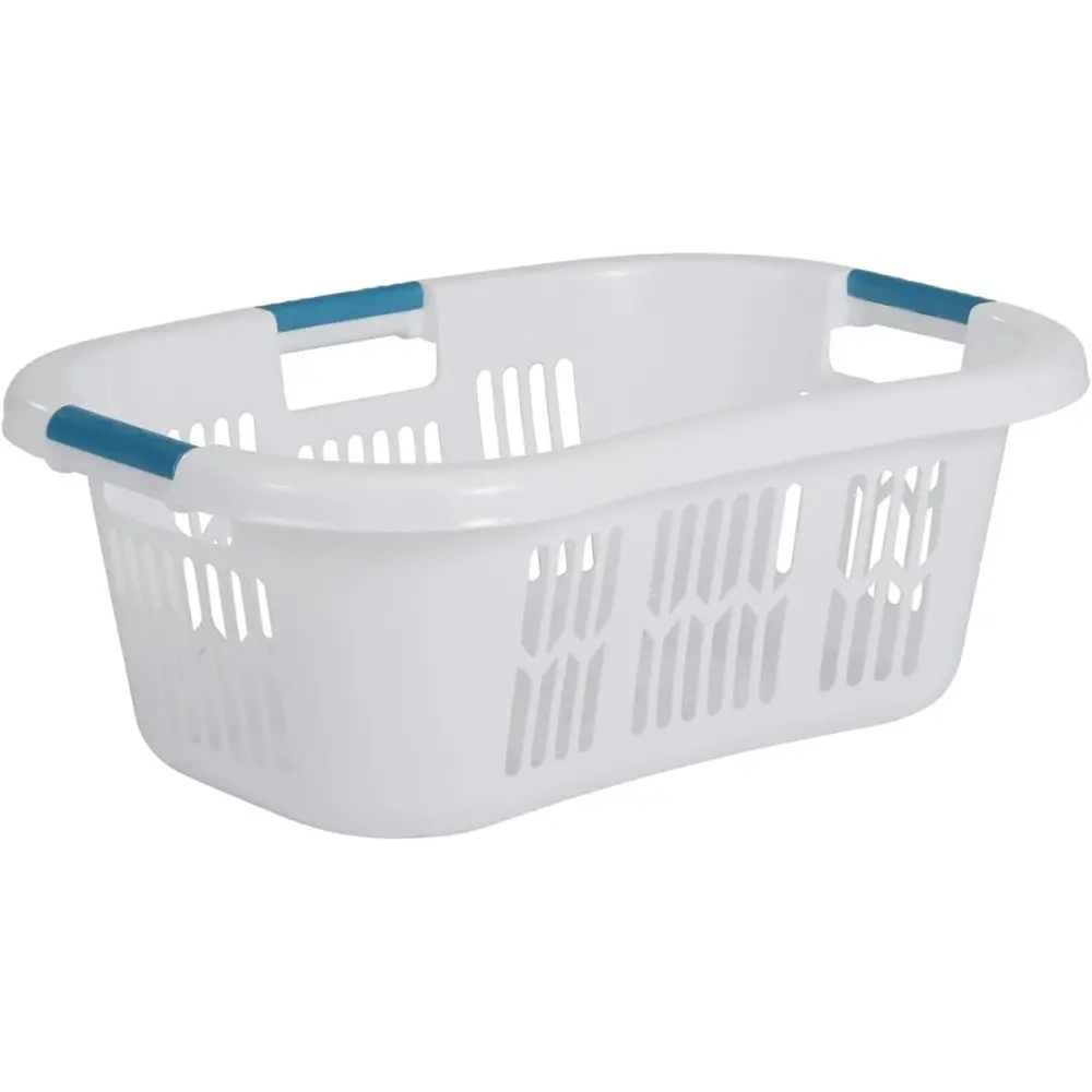 

Large 1.5-Bushel White Stackable Laundry Basket/Hamper Storage Bin/Organizer for Bathroom/Bedroom/Dorm/Home