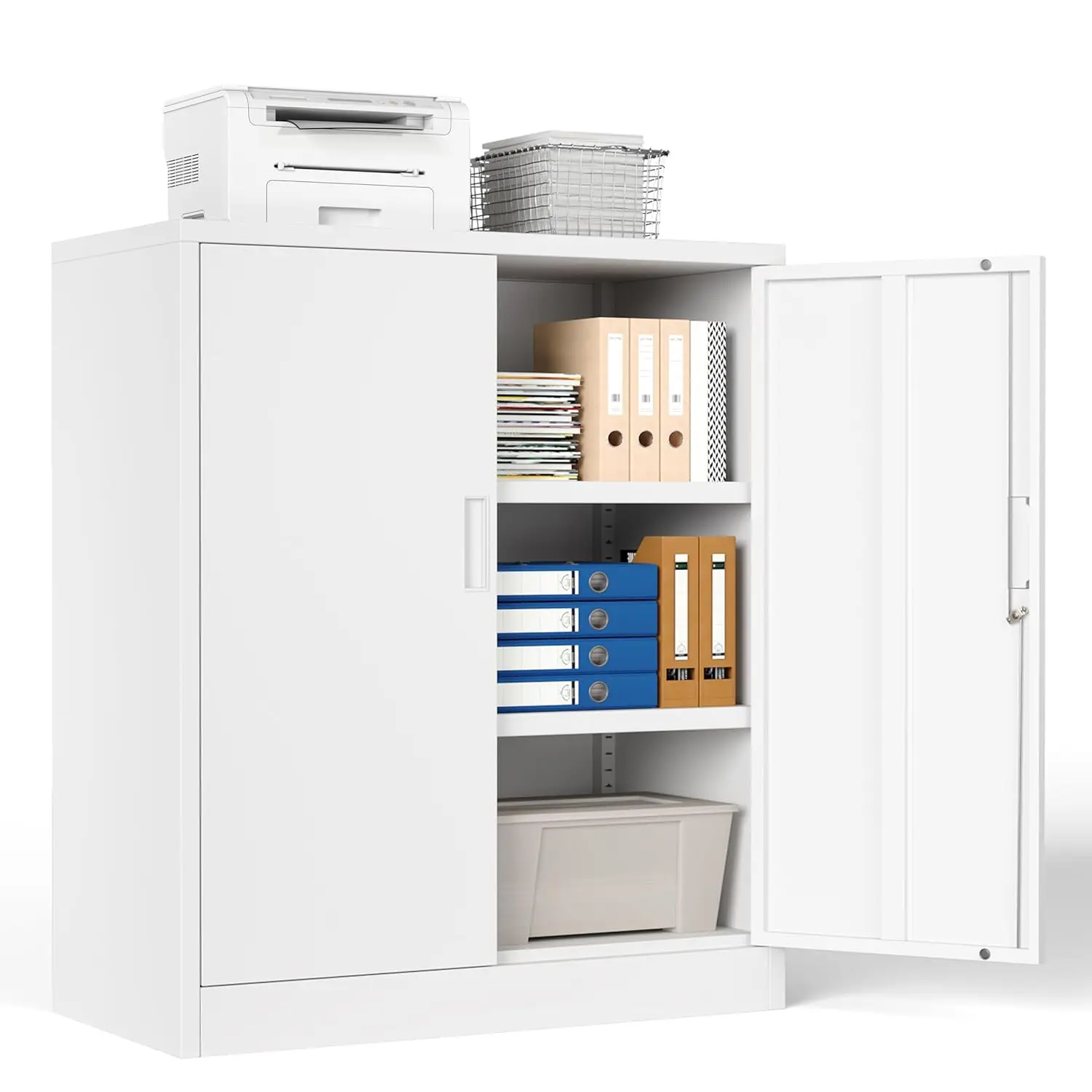 

Металлический шкаф для хранения с замком, 36 дюймов, с 2 регулируемыми полками, для дома, офиса, гаража, на заказ