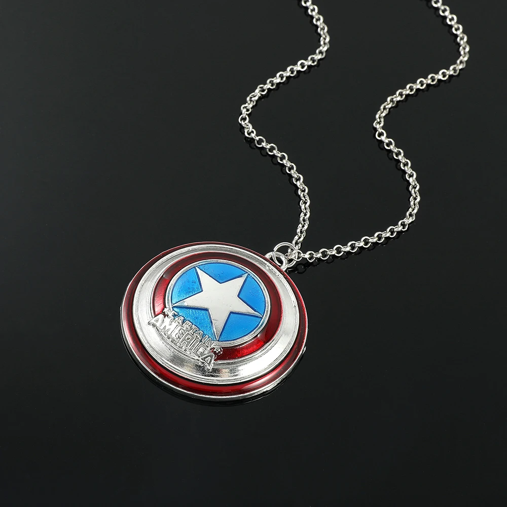 Modische Punk Captain America Schild-Halskette - Trendiger Unisex-Anhänger Schmuck-Accessoire als Geschenk für Freunde – Detail 4