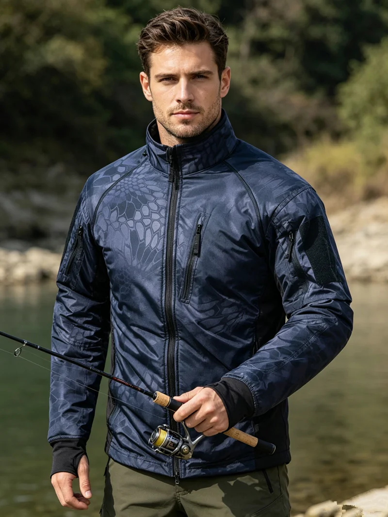Men Camo Tactical Outerwear 2026 New Cotton Ultralight Waterproof Padded Jacket for Hiking Skiing Climbing