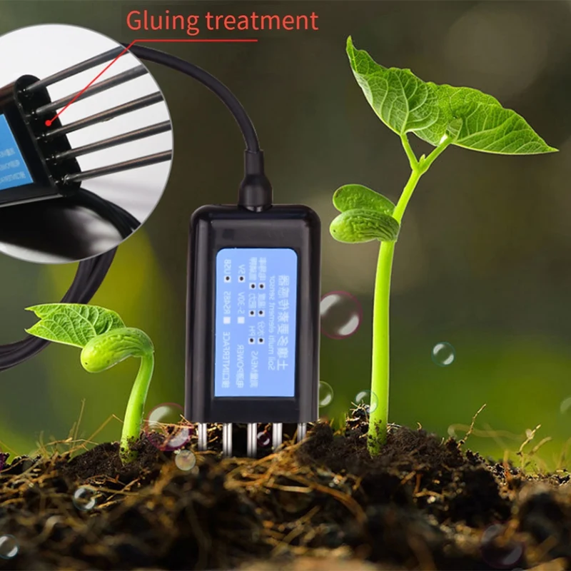 Temperature Moisture EC PH N P K Soil Tester Portable USB Type-C 8-1 Soil Sensor With Android App