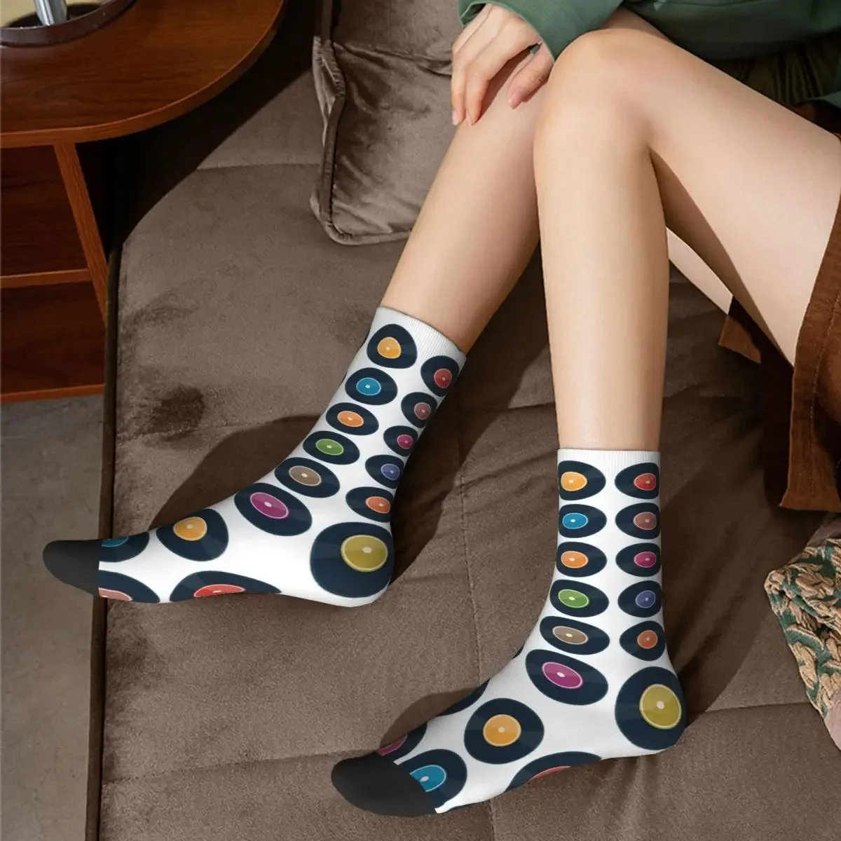 Calcetines de colección de discos de vinilo Harajuku, medias Súper suaves, calcetines largos para todas las estaciones, accesorios para Unisex, regalo de cumpleaños