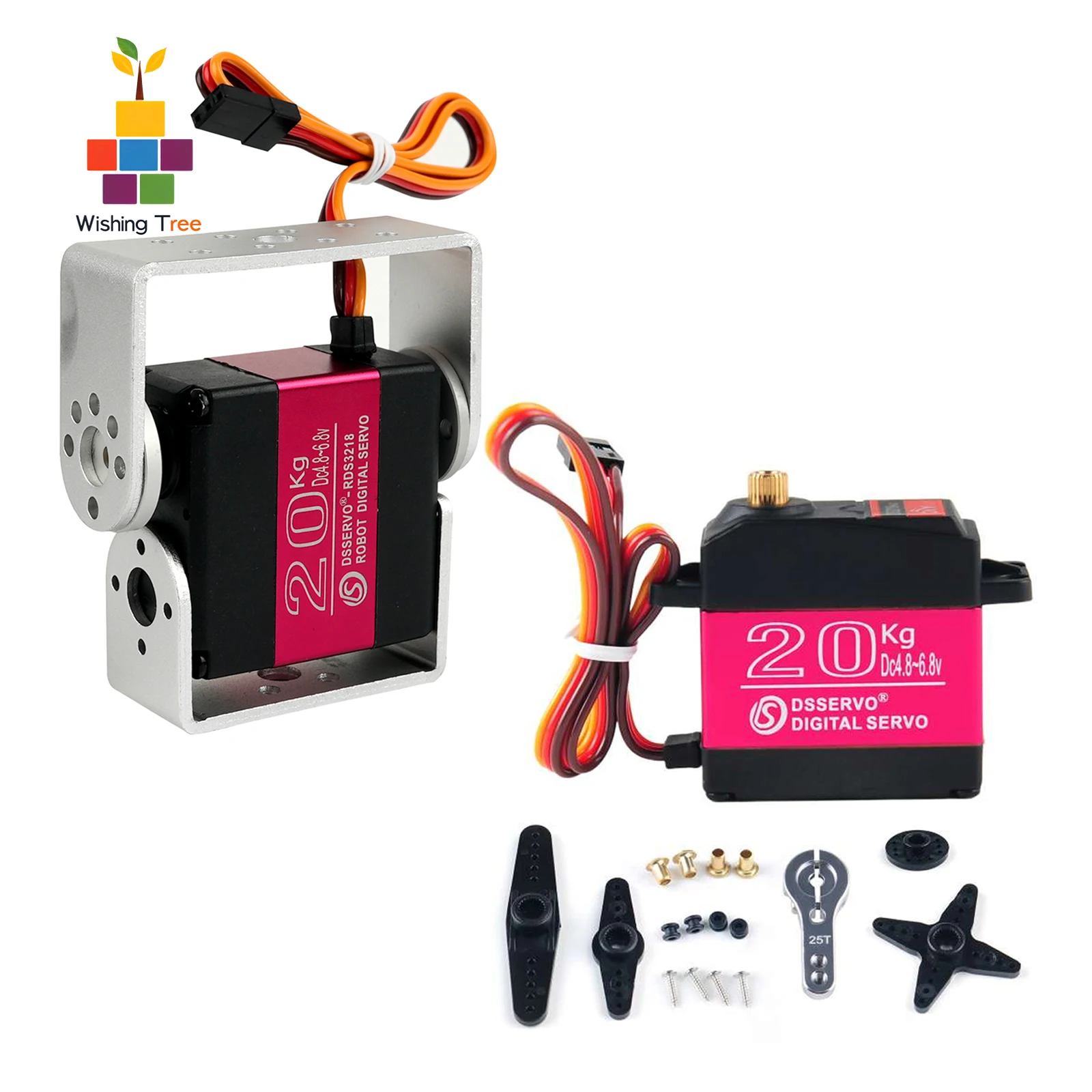 

DS3218MG 20 кг цифровой сервопривод с высоким крутящим моментом водонепроницаемый цельнометаллический механизм для радиоуправляемого автомобиля 1/10 1/12 (180 ° )