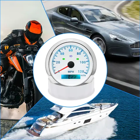 GPS 속도계 방수 김서림 방지 LCD 디스플레이 속도 게이지, 적은 전력 소비, 자동차 보트 속도계, 긴 수명, 85mm