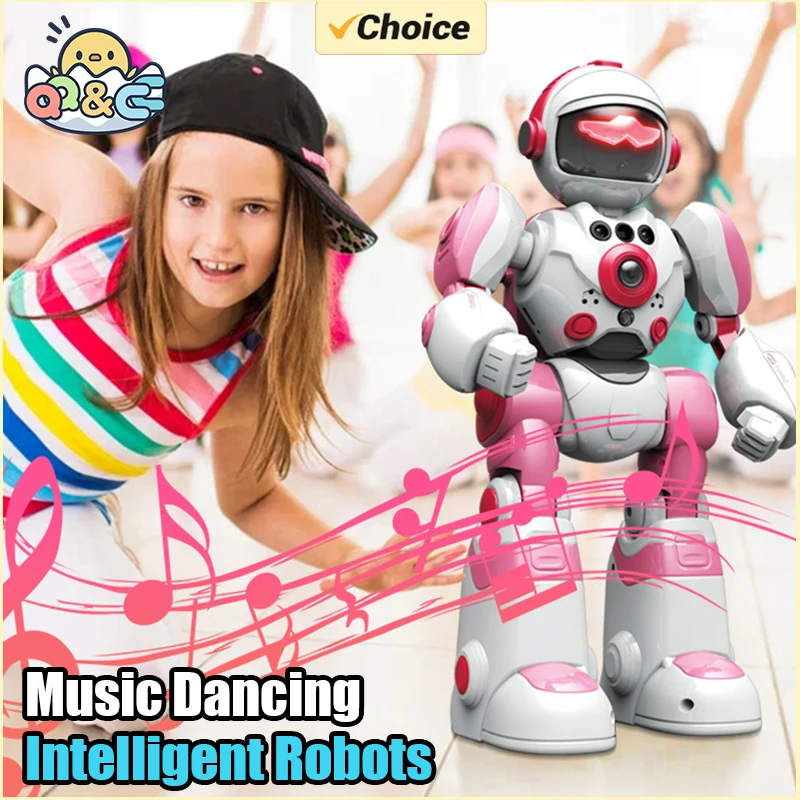 Robot RC inteligente con voz, Control remoto de gestos, programación, máquina de baile musical, juguete para regalo educativo eléctrico para niños