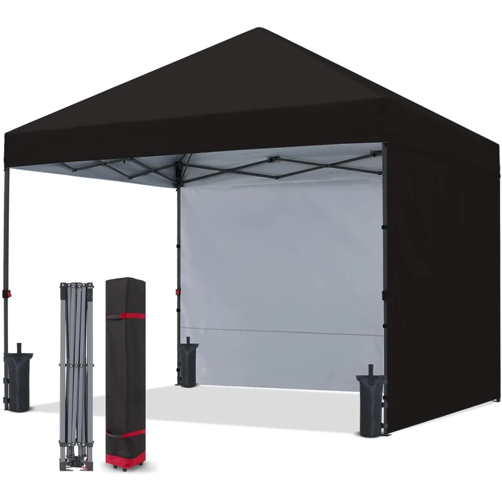 

Pop Up Canopy Tent 8x8 with 2 Sidewalls, Outdoor Shade Instant Canopy Tents(Black)