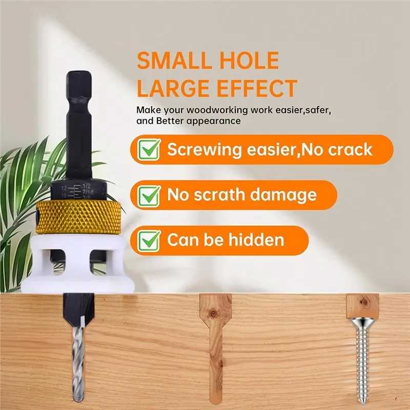 IALJ-HSS مجموعة لقمة مثقاب مدببة (4 قطع) مع توقف عمق للأدوات الخشبية واليدوية - درجة M2 #5