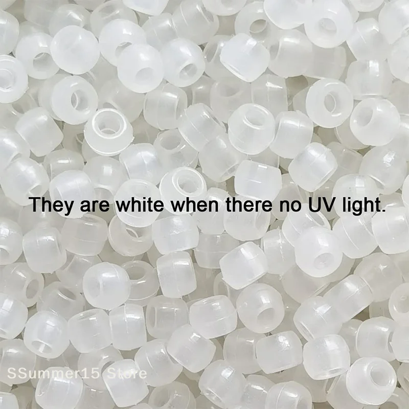 【R】100pcs Color Changing UV Beads Mixed Color Glow In The Dark Beads DIY Jewelry Making Bracelets Necklace view 4