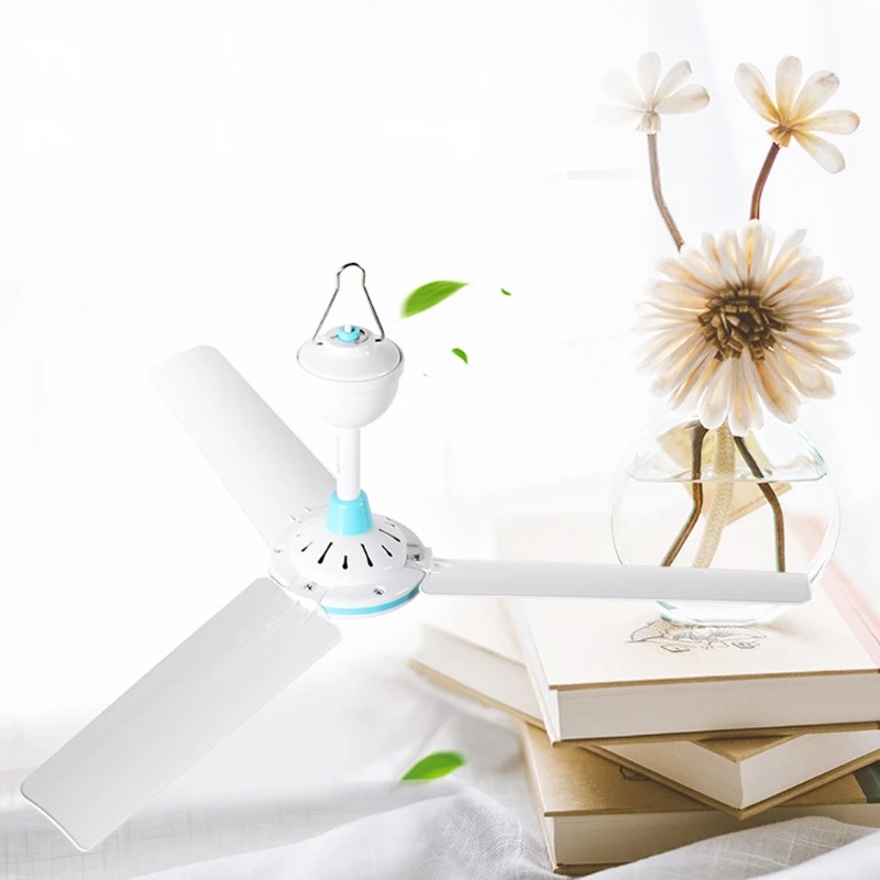 Quạt trần D0AB 12V Quạt làm mát không khí gia đình Quạt lều có dây cáp 2,4m cho gia đình