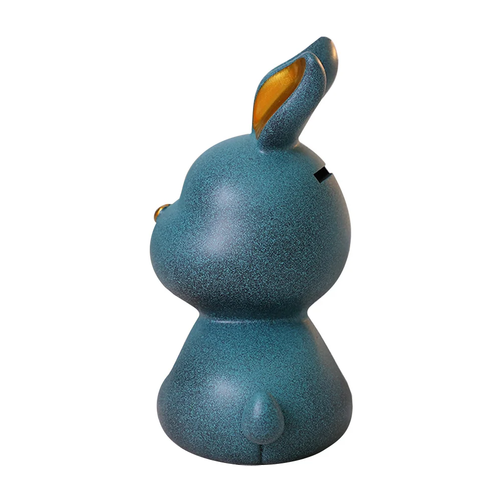 Entzückender Hasen-Münzbank, hochwertiger Spartopf aus Kunstharz für Kinder, Desktop-Dekoration, niedliches Geldaufbewahrungsglas für Zuhause