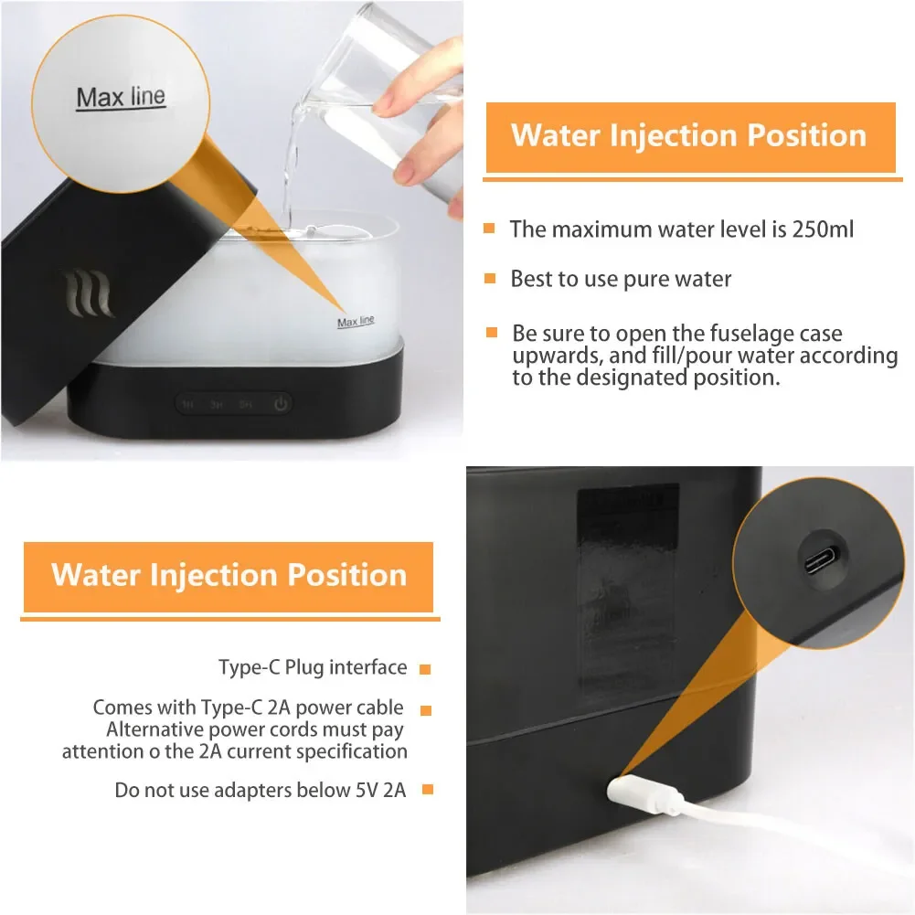 3D Flame Air Diffuser Humidifier, Upgraded Scent Diffuser for Essential Oils,Auto-Off Function for Room Home Office