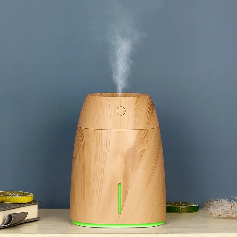 600ml Wood Grain Humidifier USB Aroma Diffuser Atomizer USB Household Humidifier Hydrating Instrument Desktop Humidifier