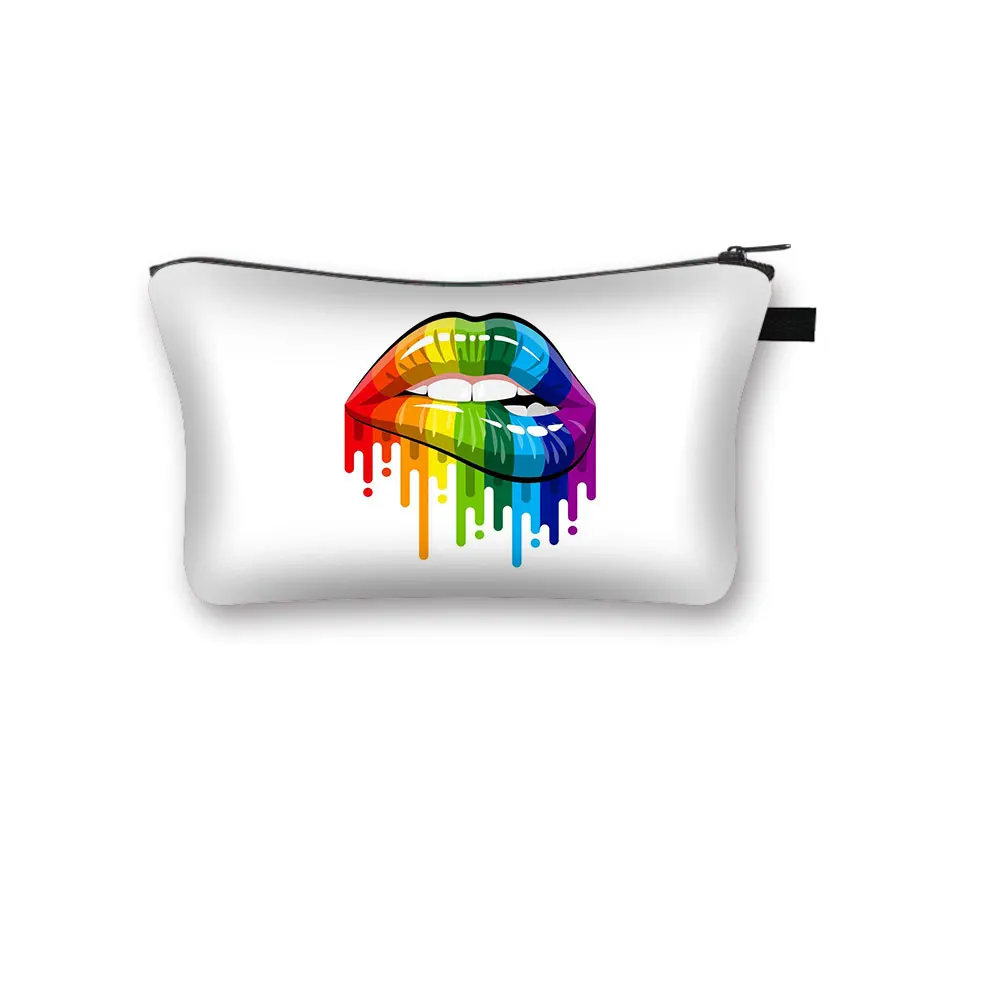 LGBT Rainbow Heart Cosmetic Bags lesbiche Gay Pride borsa per il trucco portatile borse per la bellezza Gay borsa per il lavaggio delle signore Organizer da viaggio