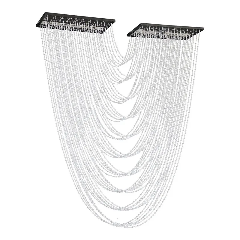 Luxury Party Decoratioin Multi Layer Transparent Acrylic Hanging Bead Curtain Wave Pendant For Wedding Background Ceiling Center