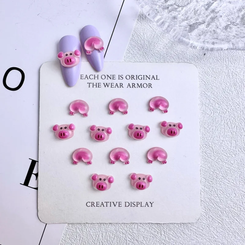 20 stücke niedlichen Nagel Charms Cartoon Dumbo rosa Schwein Hintern Nagel kunst Dekoration DIY Zubehör