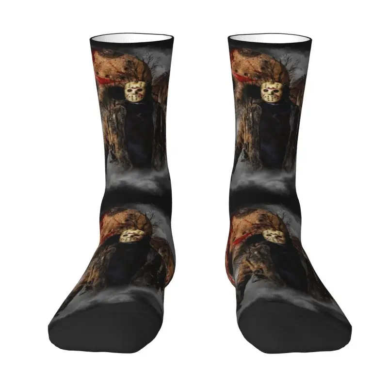 Horror Movie Character Killer Dress Socks para homens e mulheres, Crew Socks, Novidade, Halloween, Filme, Moda