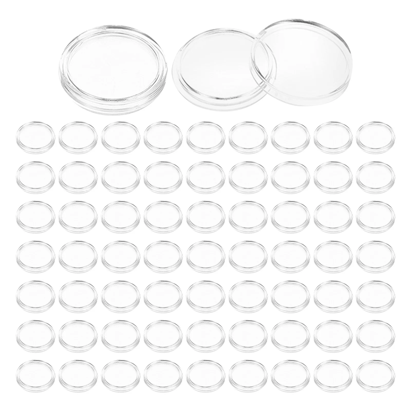 100 قطعة صندوق جمع حامل دائري شفاف عملة واحدة حقيبة للتخزين صندوق بلاستيكي شفاف لهواة جمع العملات المعدنية كبسولات حامية #4