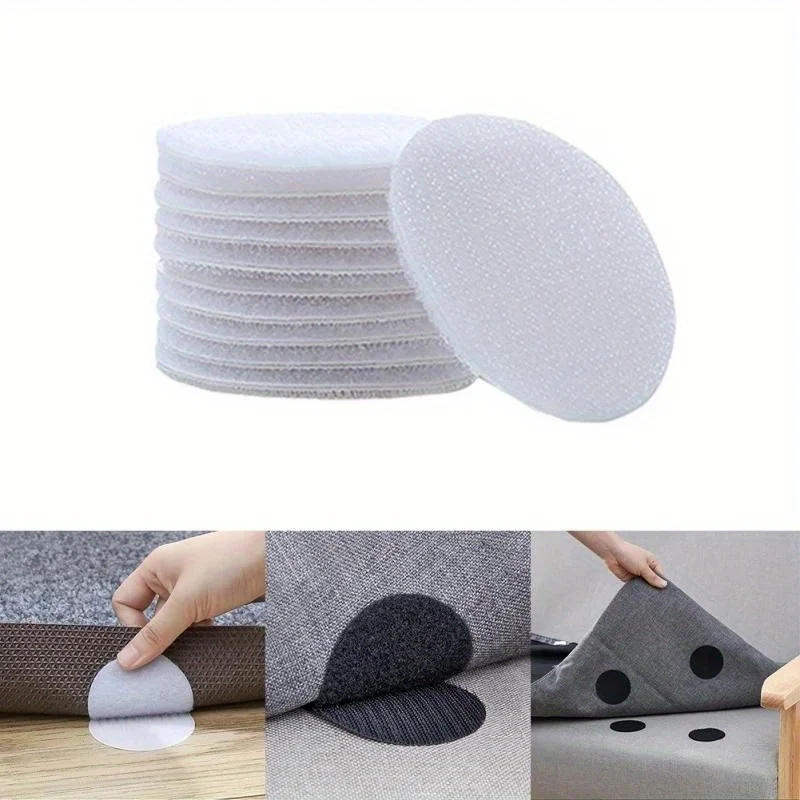 2 Set Non-marking Back Rubber Sofa Holder Multi-purpose Sheet Mat Non-slip Double-sided Magic Tape